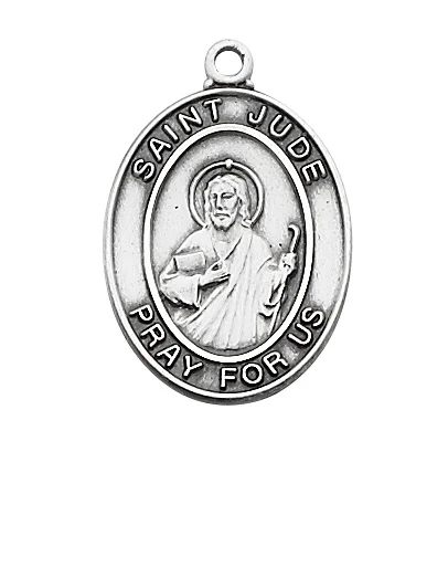 St. Jude Sterling Silver Medal on 18" Chain L683JU