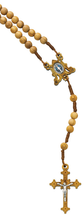 8mm Olive Wood Miraculous Rosary P156R