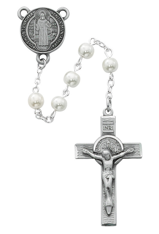 6mm Pearl St. Benedict Rosary R505DF