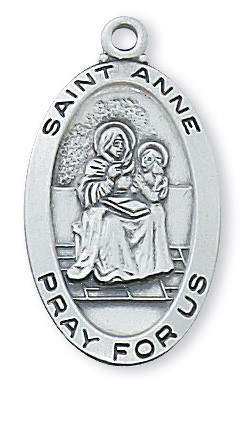 St. Anne Sterling Silver Medal on 18" Chain L500AE