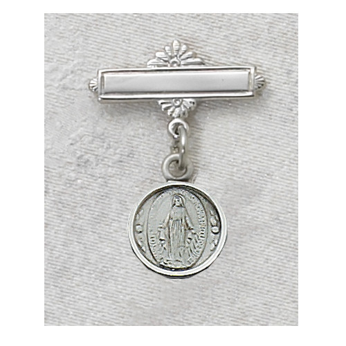 Sterling Silver Miraculous Medal Baby Pin 422LMIT