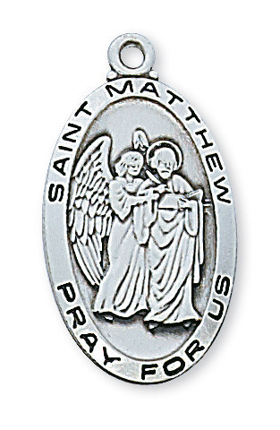 St. Matthew Sterling Silver Medal on 24" Chain L550MW