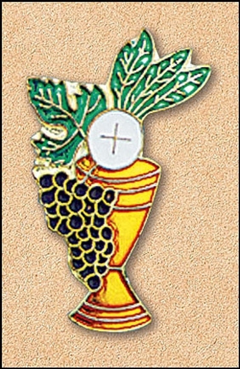 Chalice & Grapes Enamel Communion Lapel Pin