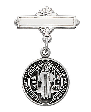 St. Benedict Sterling Silver Baby Pin 440L