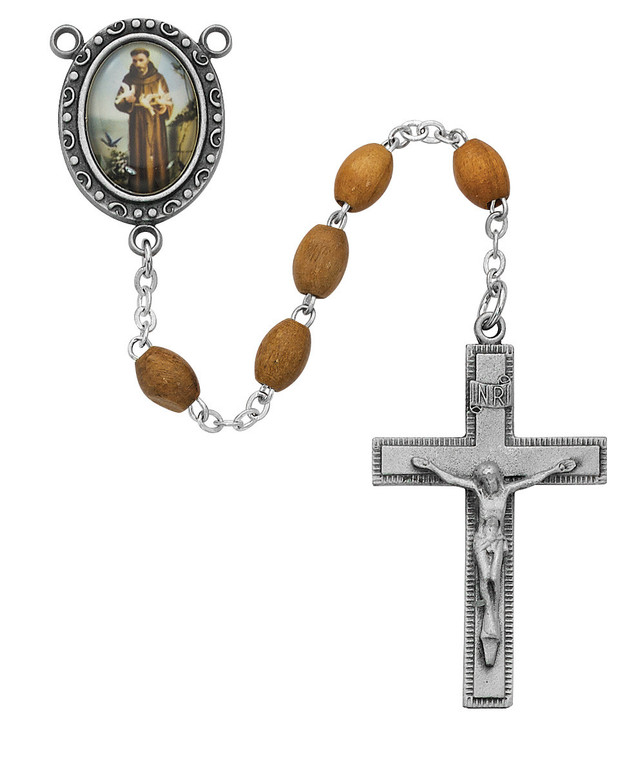Olive Wood St. Francis Rosary R195DF