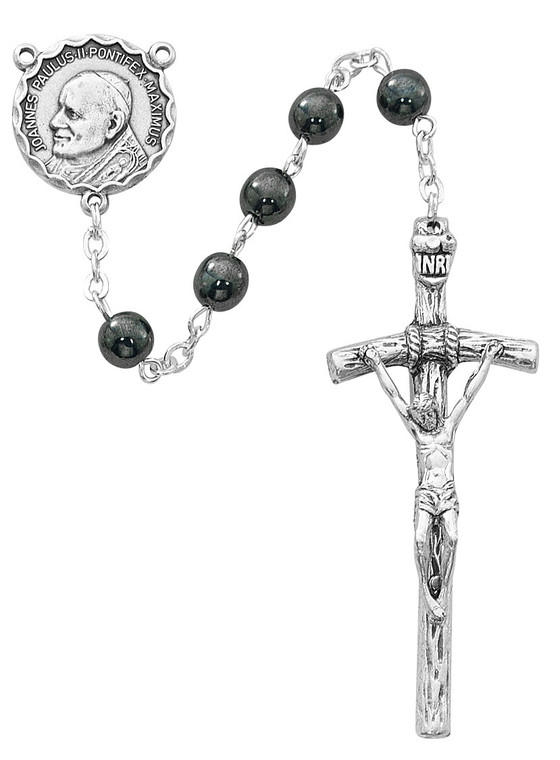 6mm Hematite Papal Rosary 360F