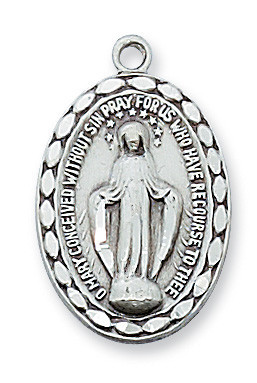 Sterling Silver Miraculous with 18" Chain