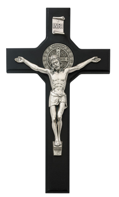 10.5" Black Wood St. Benedict Wall Crucifix 79-80
