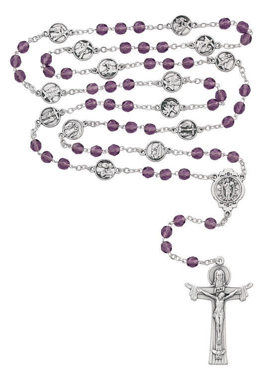 6mm Purple Stations of the Cross Rosary P261R