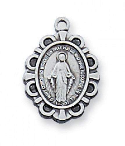 Sterling Silver Miraculous Baby Medal on 13" Chain L588BT