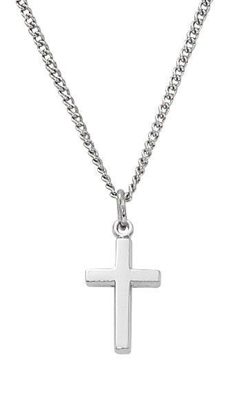 Sterling Silver Baby Cross on 13" Chain L6099B