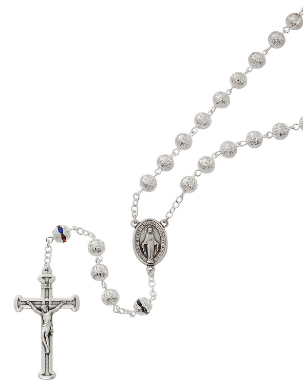 Filigree Bead Rosary with Multicolor Our Father Stones R964F