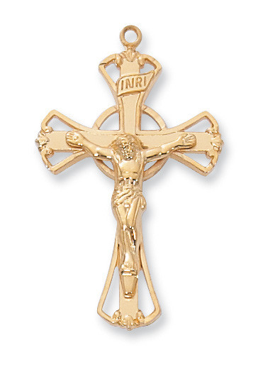 Gold over Sterling Silver Crucifix on 18" Chain J8030