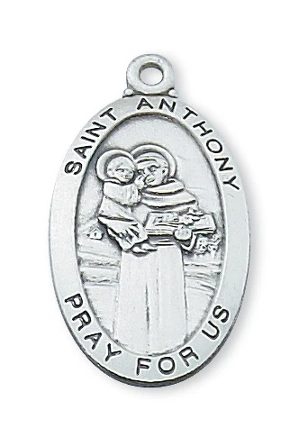 St. Anthony Sterling Silver Medal on 24" Chain L550AN