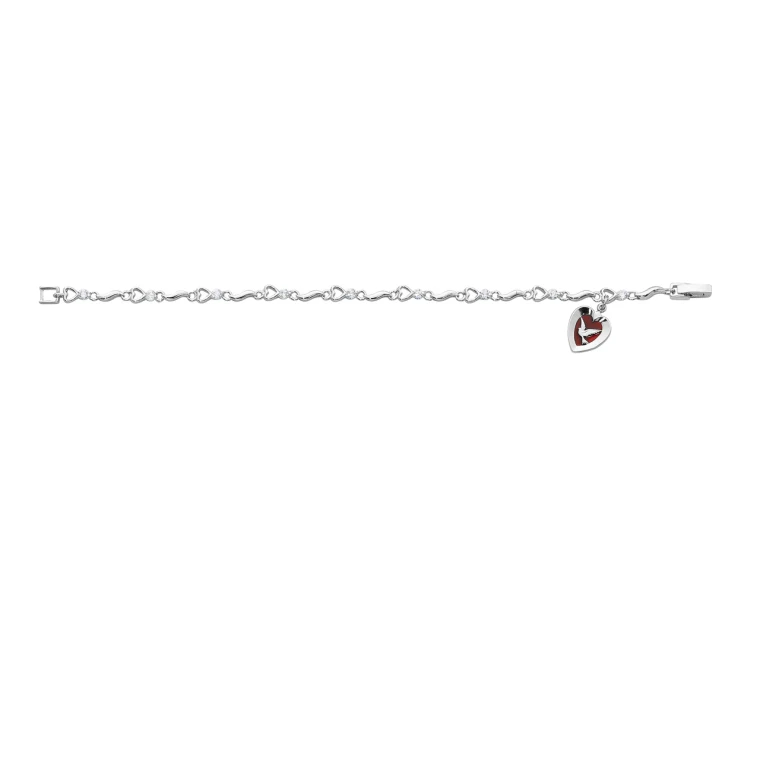 Cubic Zirconia Bracelet with Red Holy Spirit Medal 7 1/2" BR416