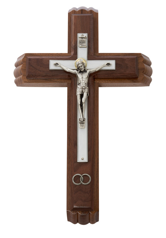 13" Walnut Wedding Cross Sick Call Set 71-22