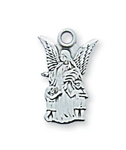 Sterling Silver Guardian Angel Baby Medal on 13" Chain L465BT