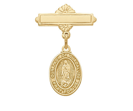 Gold over Sterling Silver Our Lady of Guadalupe Baby Pin 438JT