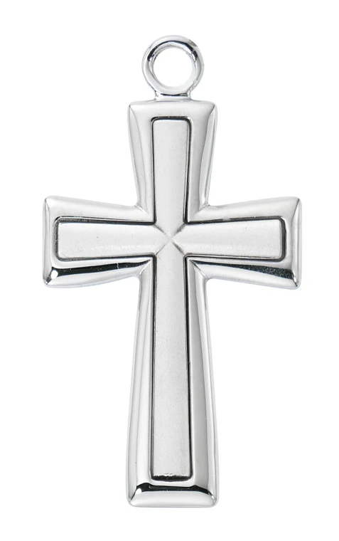 Sterling Silver Flared Cross on 24" Chain L9232