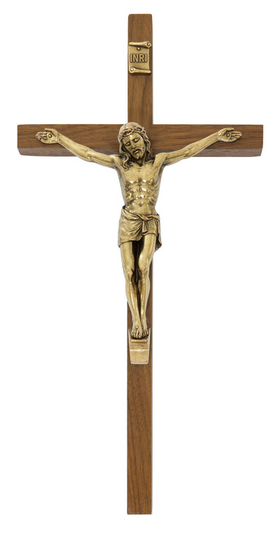 10" Walnut Wall Crucifix 80-218