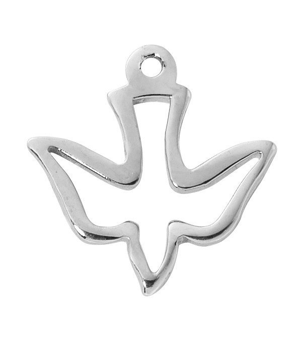 Sterling Silver Cut-Out Dove Pendant on 16-18" Chain L9276