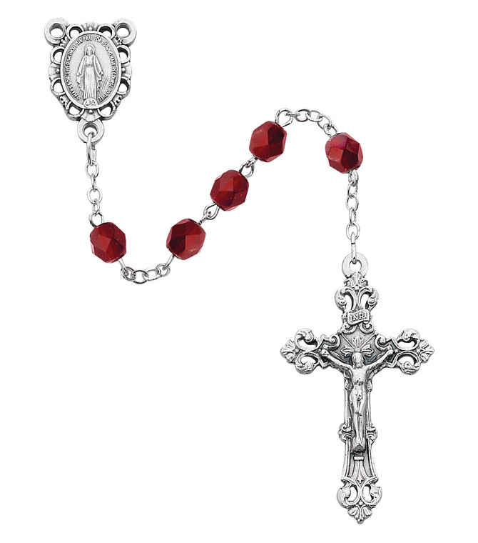 6mm AB Garnet January Birthstone Rosary R391-GAG