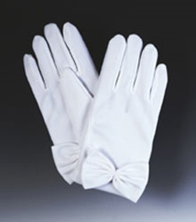 Satin First Communion Gloves for Girls