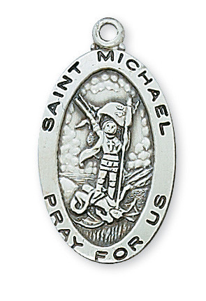 St. Michael Sterling Silver Medal on 18" Chain L500MK