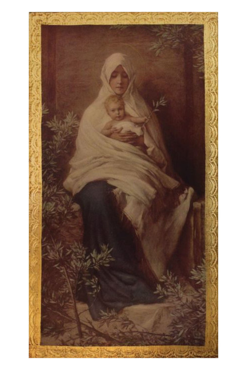Madonna & Child by Barabino Florentine Plaque 6.75x12" L-102-313