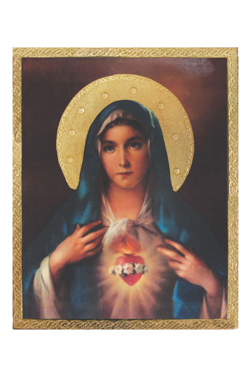 Immaculate Heart of Mary by Simeoni Florentine Plaque 13x16.5" L-115-1018