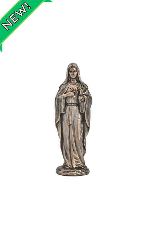 Immaculate Heart of Mary Statue in Cold Cast Bronze 3.5" SR-78662