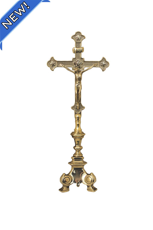 Standing Crucifix in Shiny Brass 16" 309-L