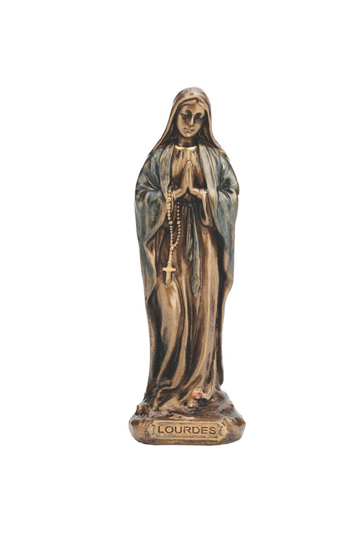 Our Lady of Lourdes Statue in Cold Cast Bronze 3.25" SR-77717