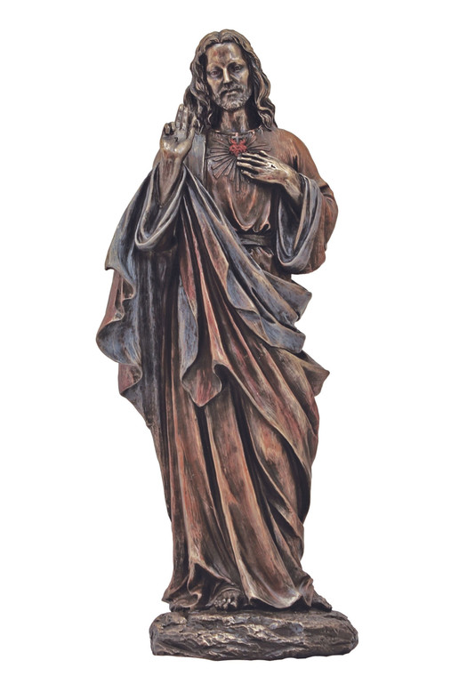 Sacred Heart of Jesus Statue in Cold Cast Bronze 10" SR-75348