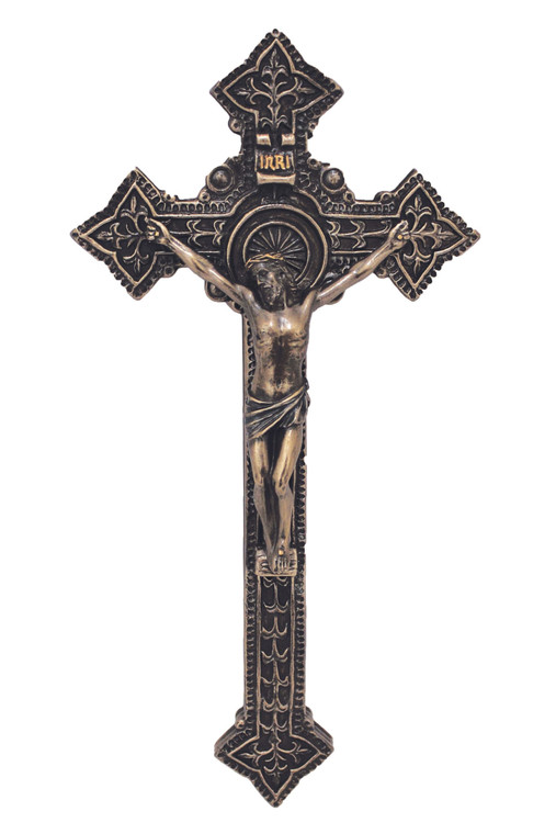 Crucifix in Cold Cast Bronze 9" SR-75417