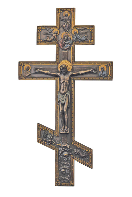 Byzantine Crucifix in Cold Cast Bronze 9x17.5" SR-75930
