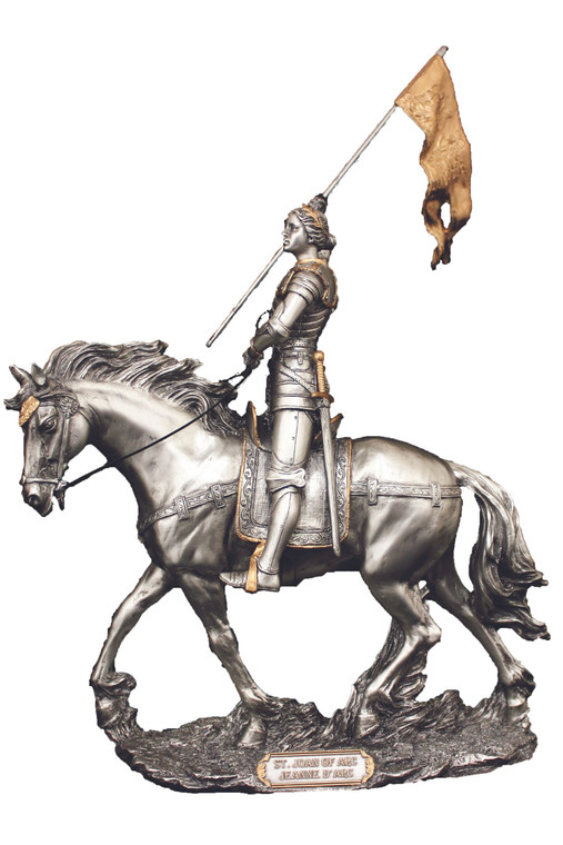 St. Joan of Arc Statue in Pewter Style 10x11" SR-76003-PE