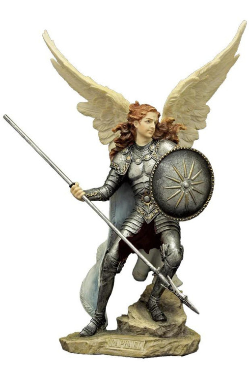 Archangel Raphael Statue in Color 9" SR-76306-C