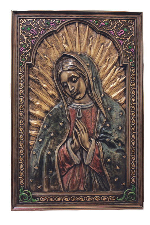 Our Lady of Guadalupe Plaque in Cold Cast Bronze 6x9" SR-76550