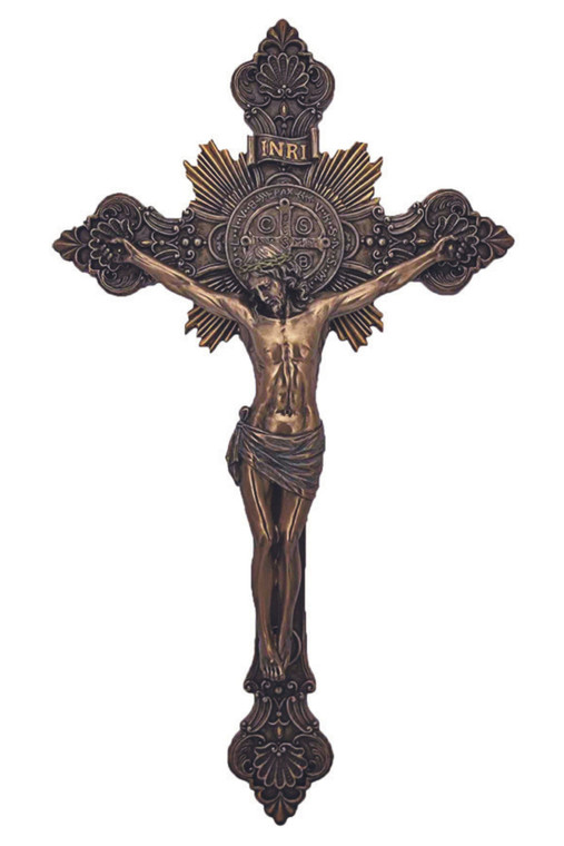 St. Benedict Crucifix Cold Cast Bronze 14" SR-76590