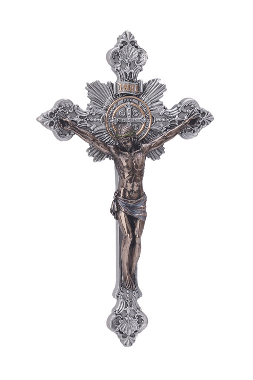 St. Benedict Crucifix Pewter Style/Cold Cast Bronze 7.75" SR-76719-PB