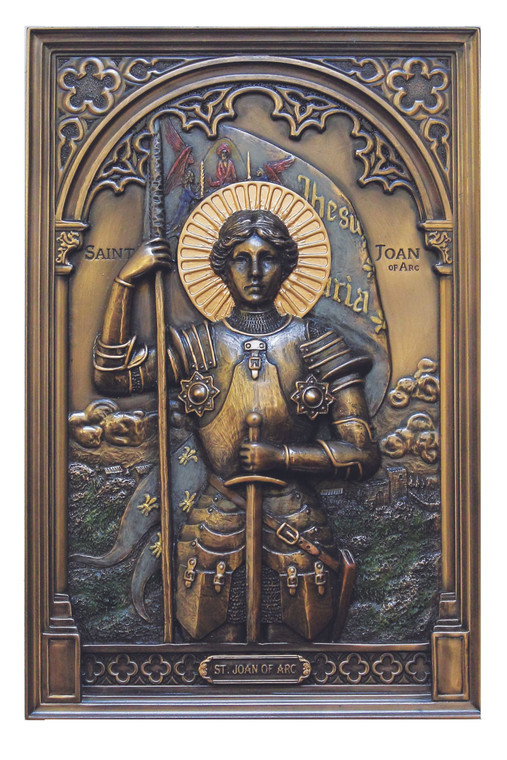 St. Joan of Arc Plaque in Cold Cast Bronze 6x9" SR-77238
