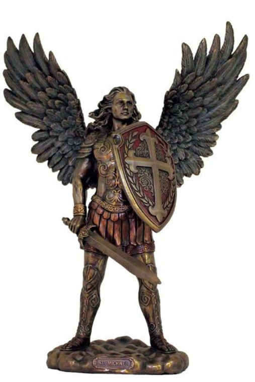 St. Michael without Devil Statue in Cold Cast Bronze 11" SR-77586
