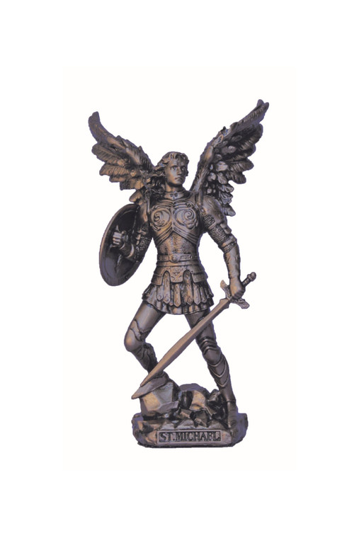 St. Michael without the Devil Statue in Cold Cast Bronze 4" SR-77676