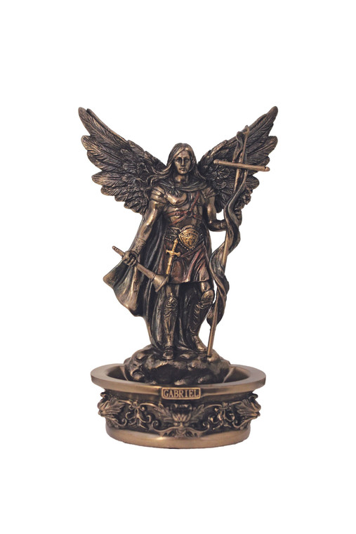 Standing/Hanging Archangel Gabriel Font in Cold Cast Bronze 7.25" SR-77800