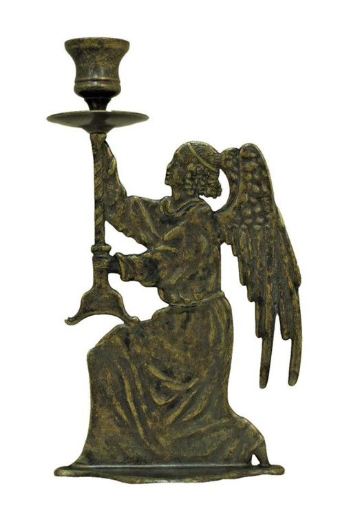 Angel Candle Holder in Antique Brass 9.75" 130589