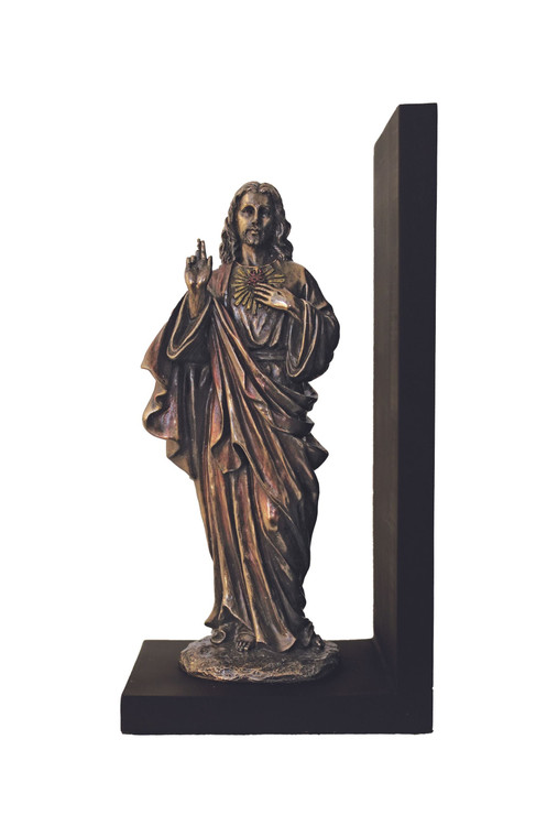 Sacred Heart of Jesus Bookend in Cold Cast Bronze 9" SR-77854