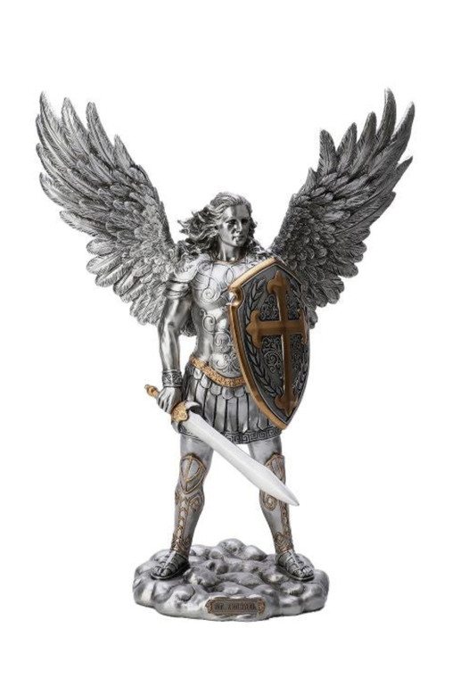Archangel Michael Statue in Pewter Style 7.5" SR-77968-PE