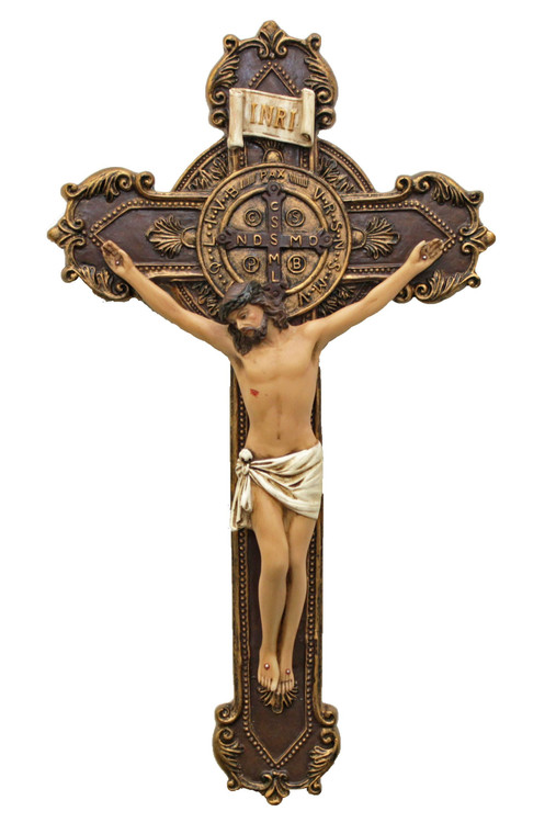 St. Benedict Crucifix in Color 11" SRA-BEN10C