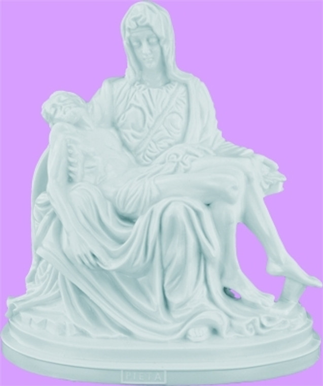 7 Inch White Plastic Pieta Statue 2443W-R
